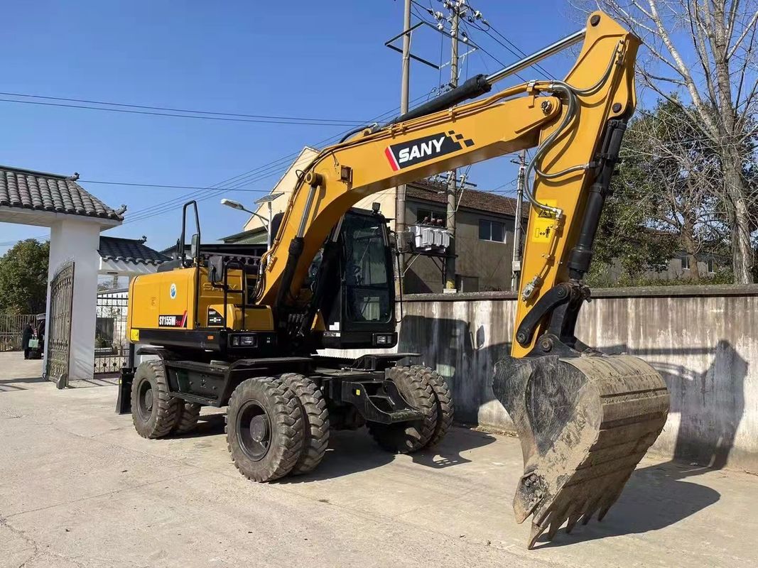 কাজ করার জন্য প্রস্তুত চীনা মূল SANY SY155W ব্যবহৃত চাকা খননকারী TCD4.1 L4 ইঞ্জিন টাইপ