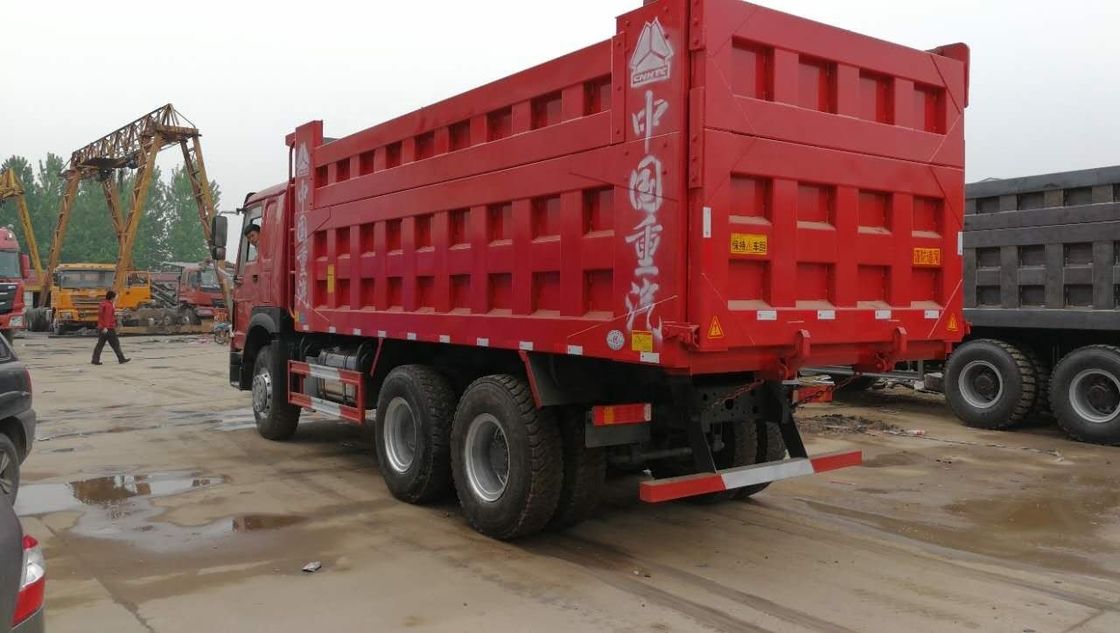 সেকেন্ড হ্যান্ড 371hp ডাম্প ট্রাক ব্যবহৃত হাওও 6x4 মাল্টিমিডিয়া সিস্টেমের সাথে ট্যাপার ট্রাক 10 চাকা