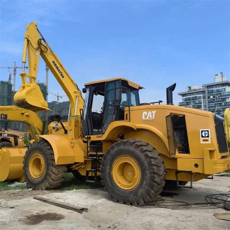 24 টন ব্যবহৃত 966H বিড়াল মূল চাকার লোডার জাপান থেকে কম কাজের সময় খুচরা জন্য