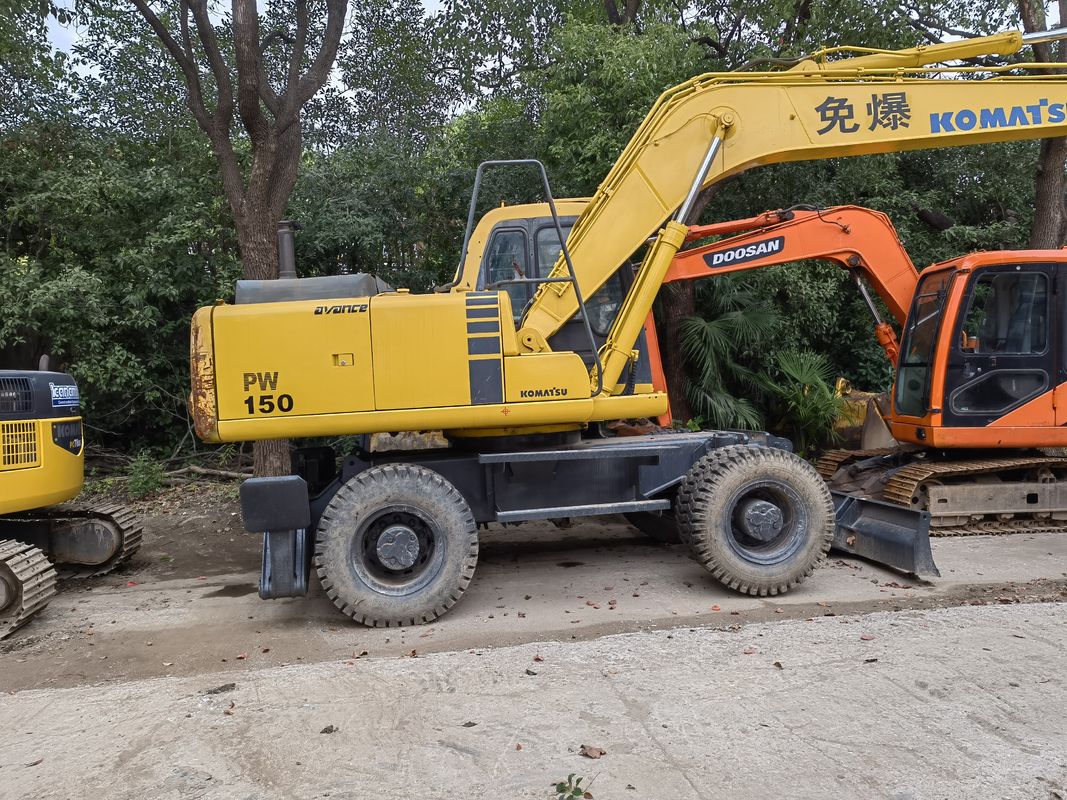 ব্যবহৃত কোমাতসু PC150W-6 হুইল এক্সকাভেটর, পুরাতন, ১৫ টন মোবাইল এক্সকাভেটর চীন থেকে